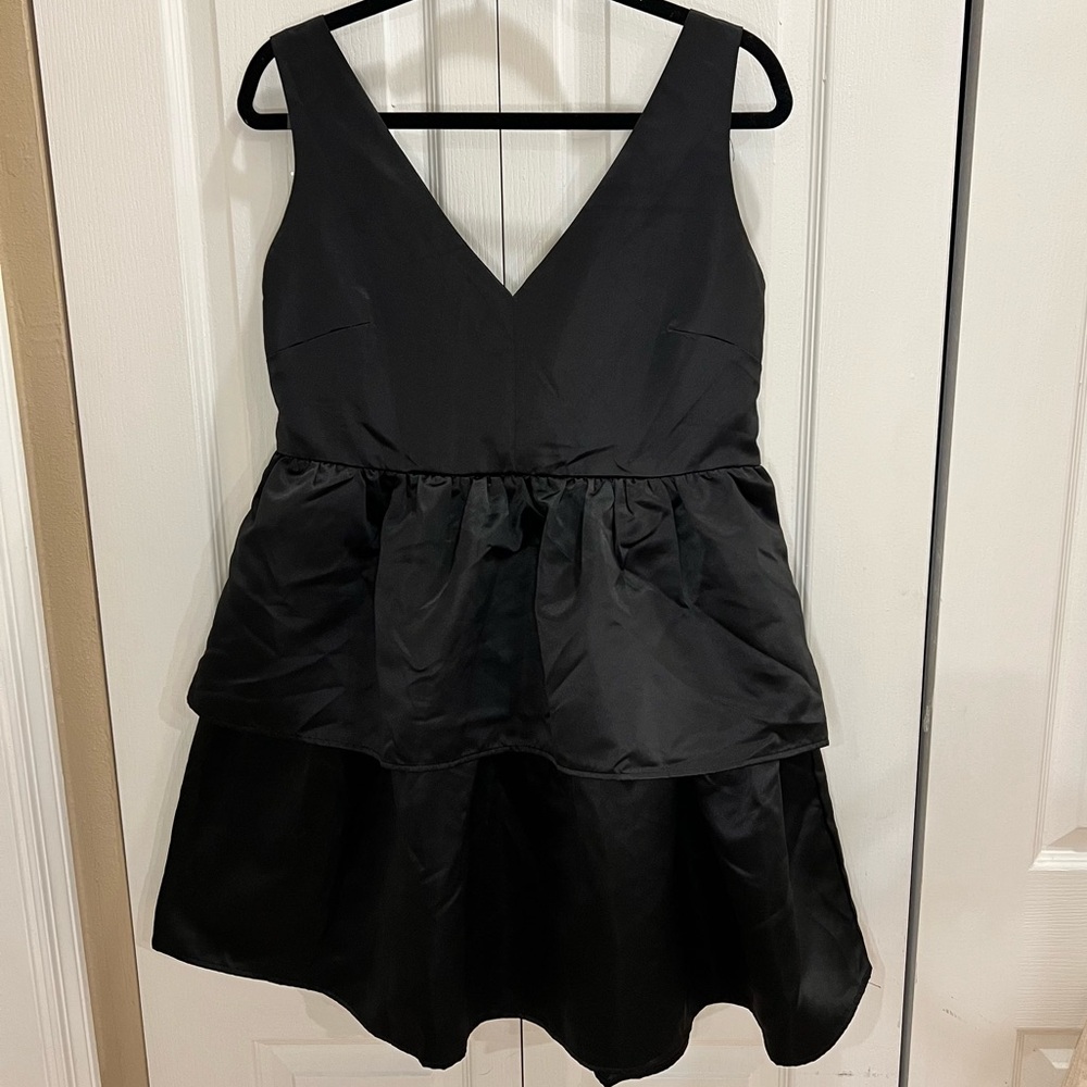 Ruffle Black Mini Dress NWT 10